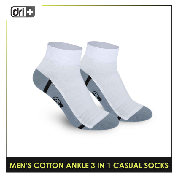 Dri Plus Men's Lite Thin Casual Ankle Socks 3 pairs in a pack DMCG16