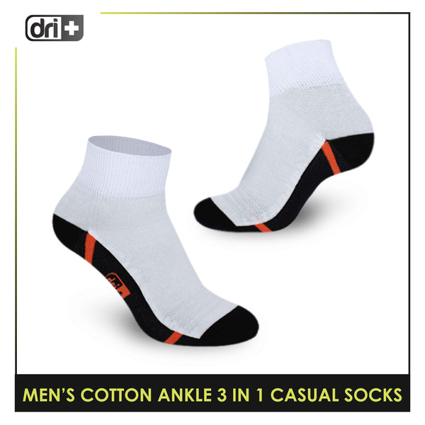 Dri Plus Men's Lite Thin Casual Ankle Socks 3 pairs in a pack DMCG16