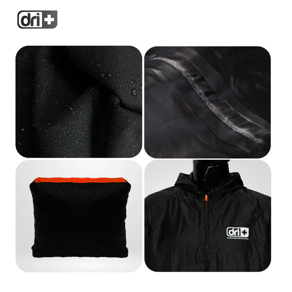 Dri Plus Unisex Lightweight Quick Dry Water Resistant Rain Gear Top DMGJ2401