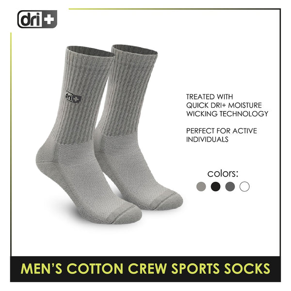 Dri Plus DMS0401 Men's Thick Cotton Crew Sports Socks 1 pair (4799349686377)