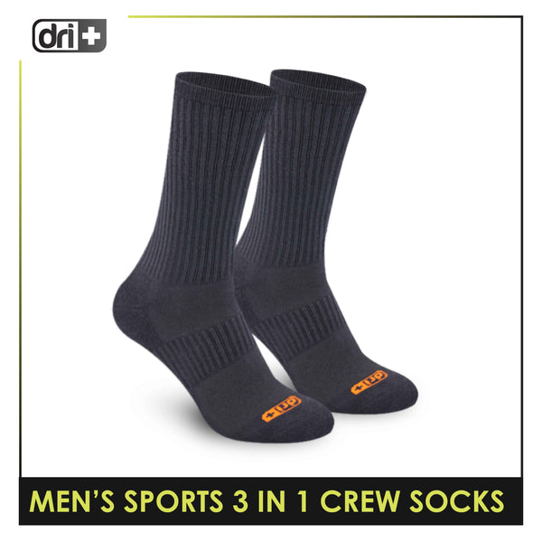 Dri Plus Men's Thick Sports Crew Socks 3 pairs in a pack DMSKG19