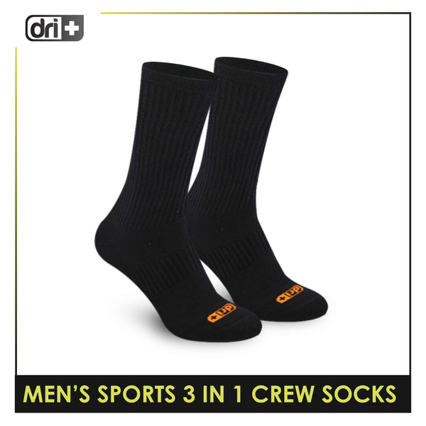 Dri Plus Men's Thick Sports Crew Socks 3 pairs in a pack DMSKG19