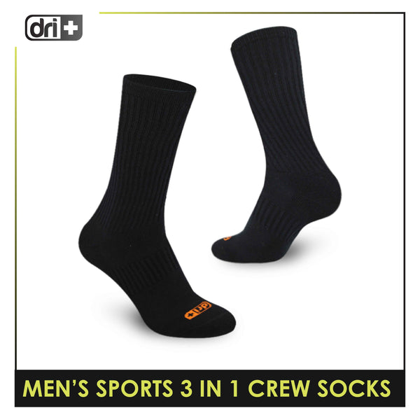 Dri Plus Men's Thick Sports Crew Socks 3 pairs in a pack DMSKG19