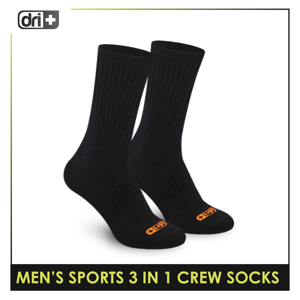 Dri Plus Men's Thick Sports Crew Socks 3 pairs in a pack DMSKG19