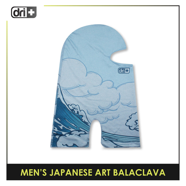 Dri Plus Men's Japanese Art Nami-ura Washable Multi-Functional Moisture Wicking Balaclava 1 piece DMB3302