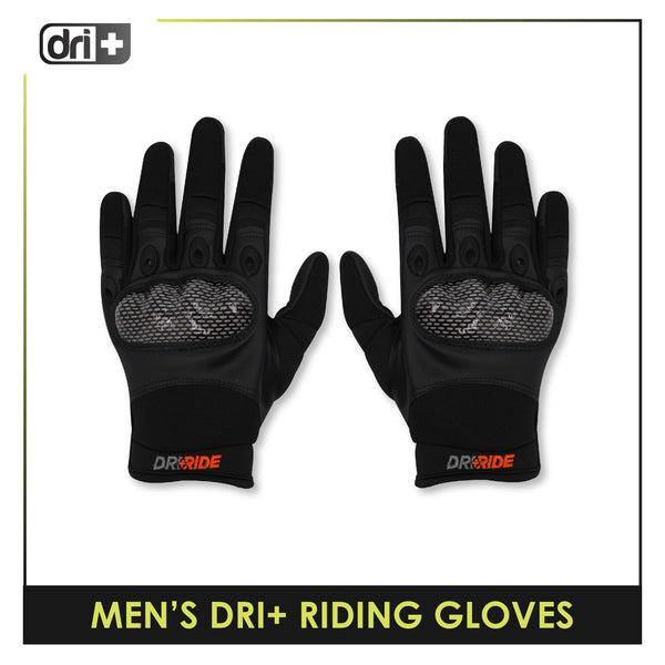 Dri Plus White Carbon Embroidered Full Finger Touch Screen Gloves 1 Pair DMG2403