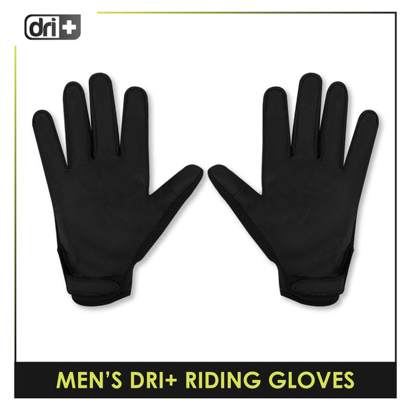 Dri Plus Black Carbon Embroidered Full Finger Gloves 1 Pair DMG2402