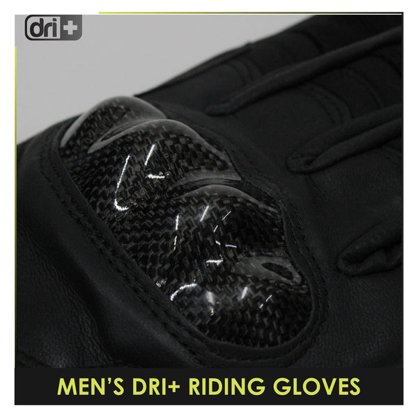 Dri Plus Black Carbon Embroidered Full Finger Gloves 1 Pair DMG2402