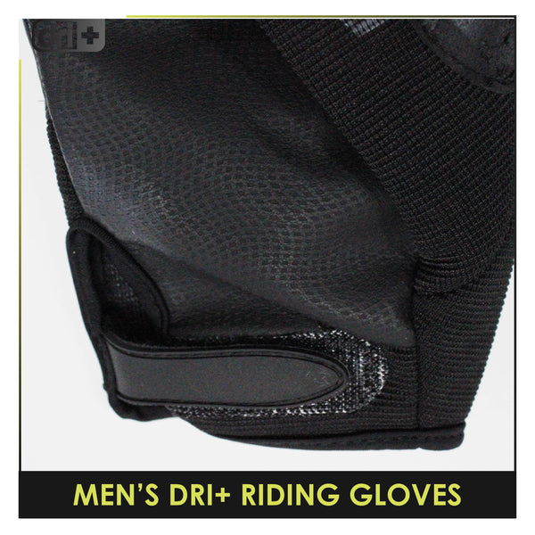 Dri Plus Black Carbon Embroidered Full Finger Gloves 1 Pair DMG2402