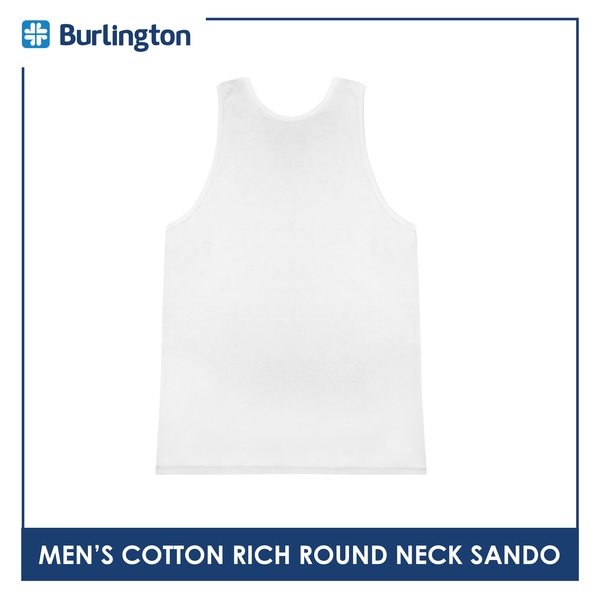 Burlington Men's OVERRUNS Cotton-Rich Round Neck Sando 1 piece GMSSCO1 (6671077113961)