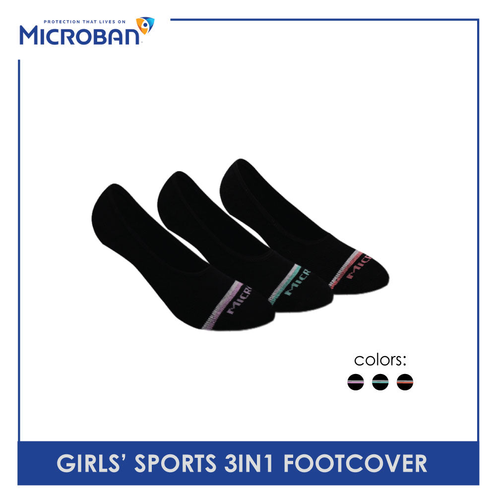 Microban Girls’ Cotton Thick Sports Foot Cover 3 pairs in a pack VGSFG1
