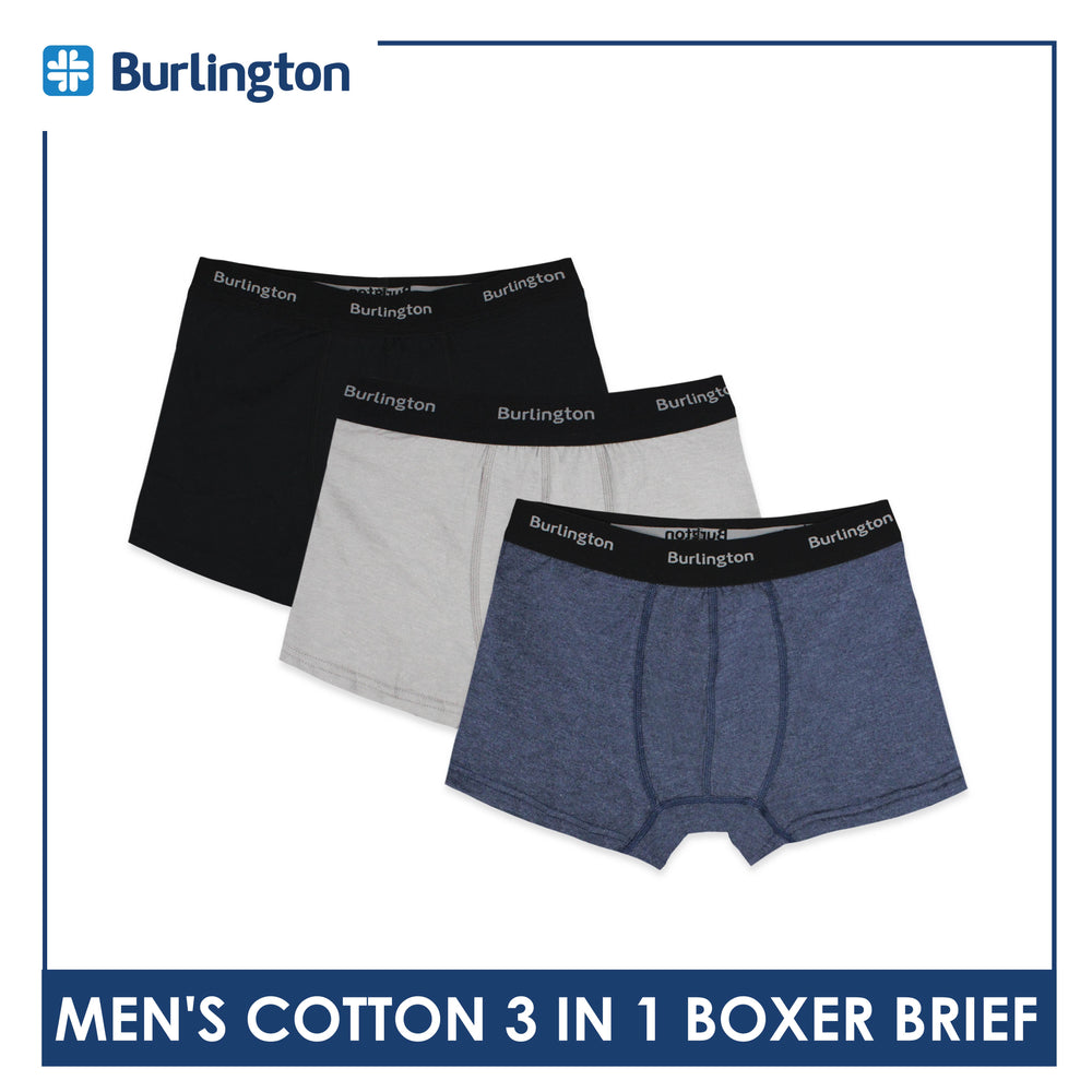 Burlington Men's Cotton Boxer Brief 3 pieces in a pack GTMBBG11
