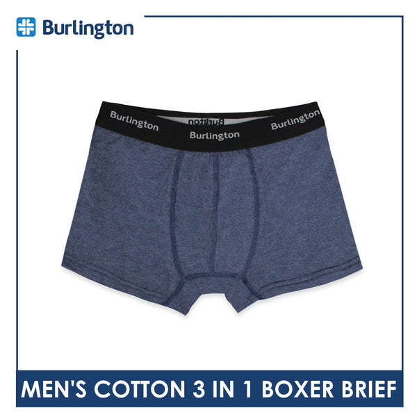Burlington Men's Cotton Boxer Brief 3 pieces in a pack GTMBBG11