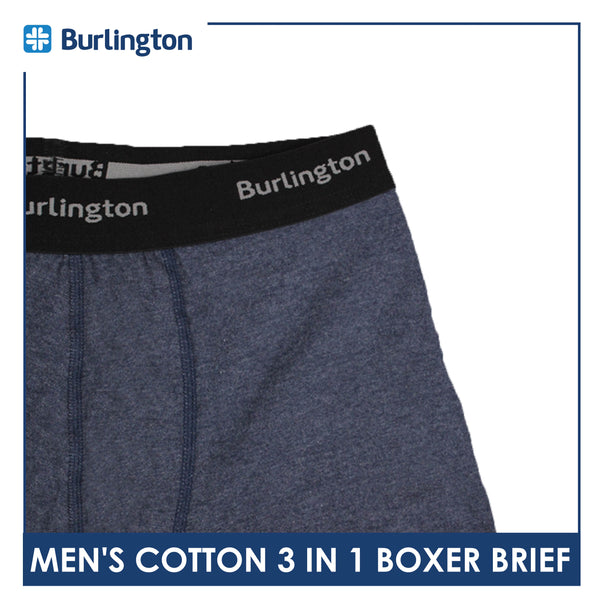 Burlington Men's Cotton Boxer Brief 3 pieces in a pack GTMBBG11