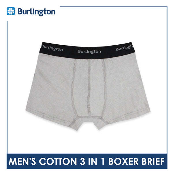 Burlington Men's Cotton Boxer Brief 3 pieces in a pack GTMBBG11