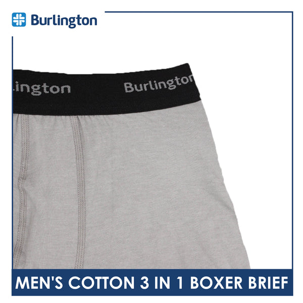 Burlington Men's Cotton Boxer Brief 3 pieces in a pack GTMBBG11