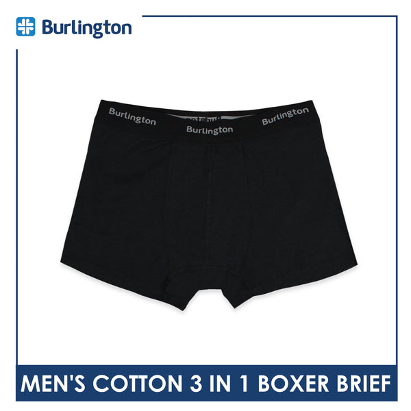 Burlington Men's Cotton Boxer Brief 3 pieces in a pack GTMBBG11