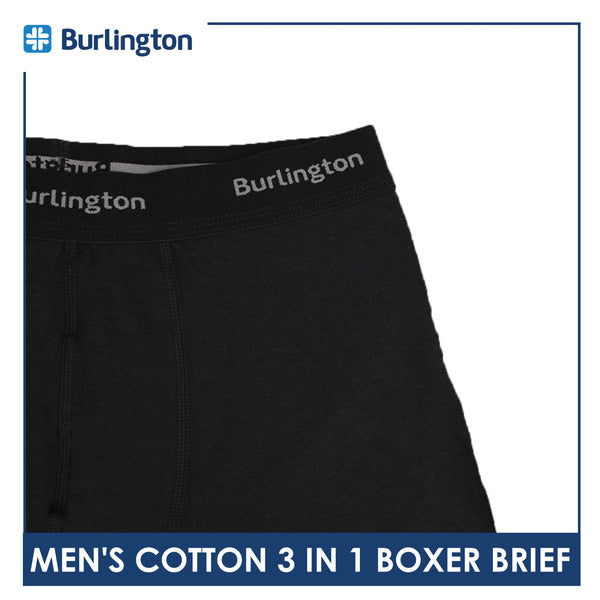 Burlington Men's Cotton Boxer Brief 3 pieces in a pack GTMBBG11