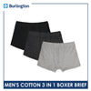 Burlington Men's Cotton Boxer Brief 3 pieces in a pack GTMBBG13