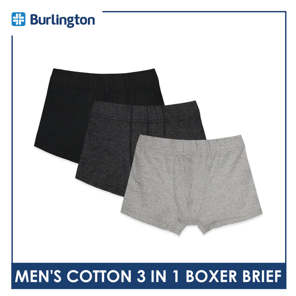 Burlington Men's Cotton Boxer Brief 3 pieces in a pack GTMBBG13