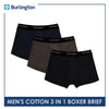 Burlington Men's Cotton Boxer Brief 3 pieces in a pack GTMBBG16
