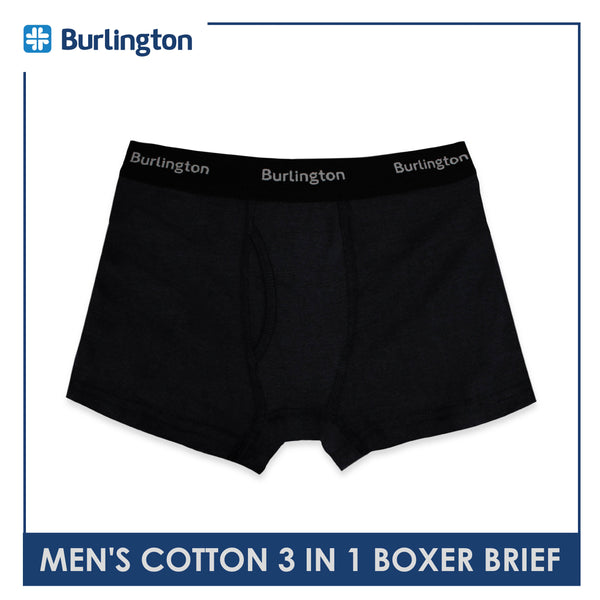 Burlington Men's Cotton Boxer Brief 3 pieces in a pack GTMBBG16