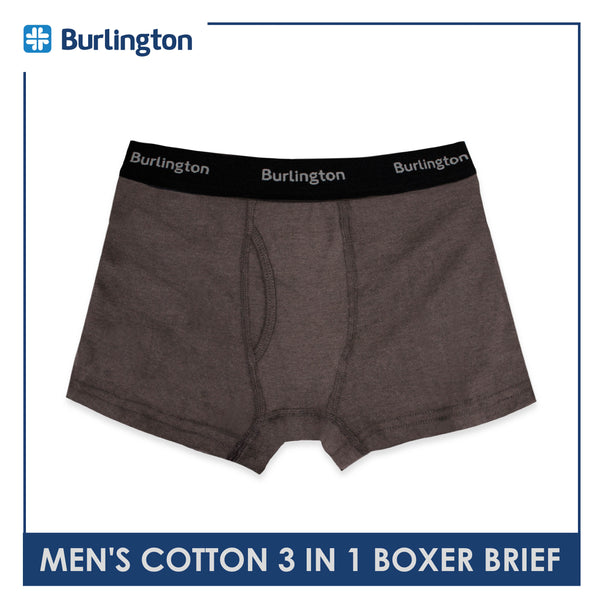 Burlington Men's Cotton Boxer Brief 3 pieces in a pack GTMBBG16