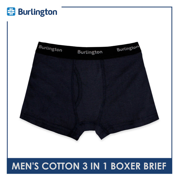 Burlington Men's Cotton Boxer Brief 3 pieces in a pack GTMBBG16