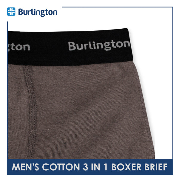 Burlington Men's Cotton Boxer Brief 3 pieces in a pack GTMBBG16