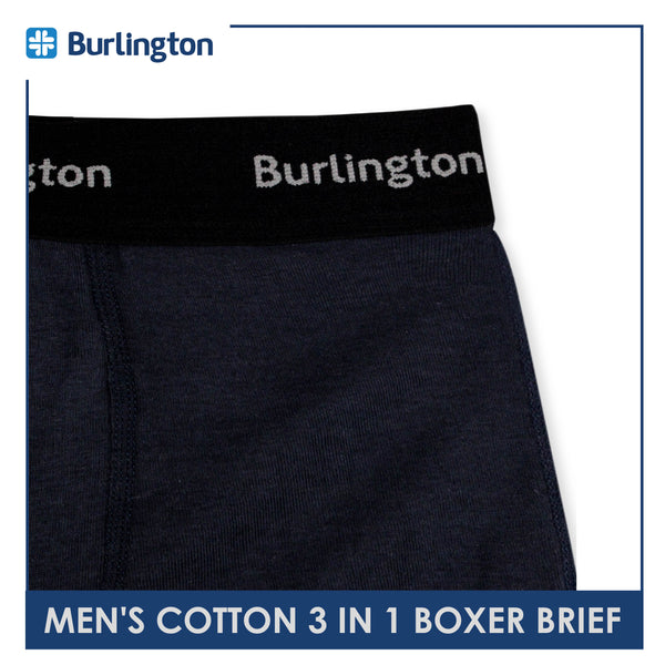 Burlington Men's Cotton Boxer Brief 3 pieces in a pack GTMBBG16
