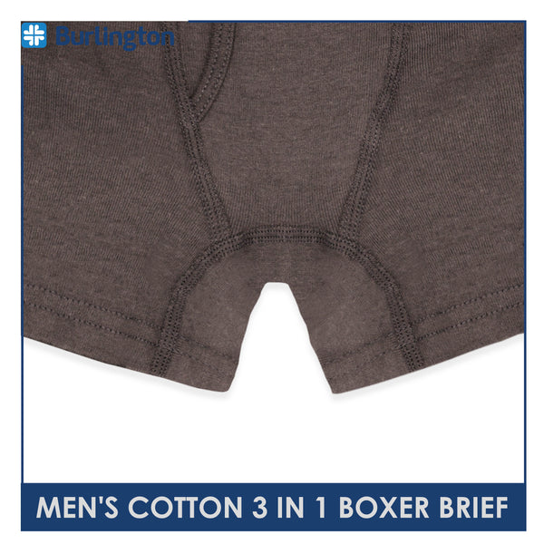 Burlington Men's Cotton Boxer Brief 3 pieces in a pack GTMBBG16