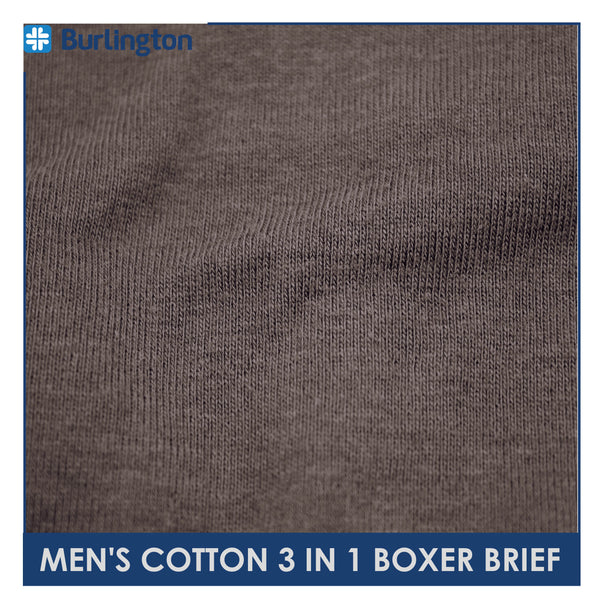 Burlington Men's Cotton Boxer Brief 3 pieces in a pack GTMBBG16