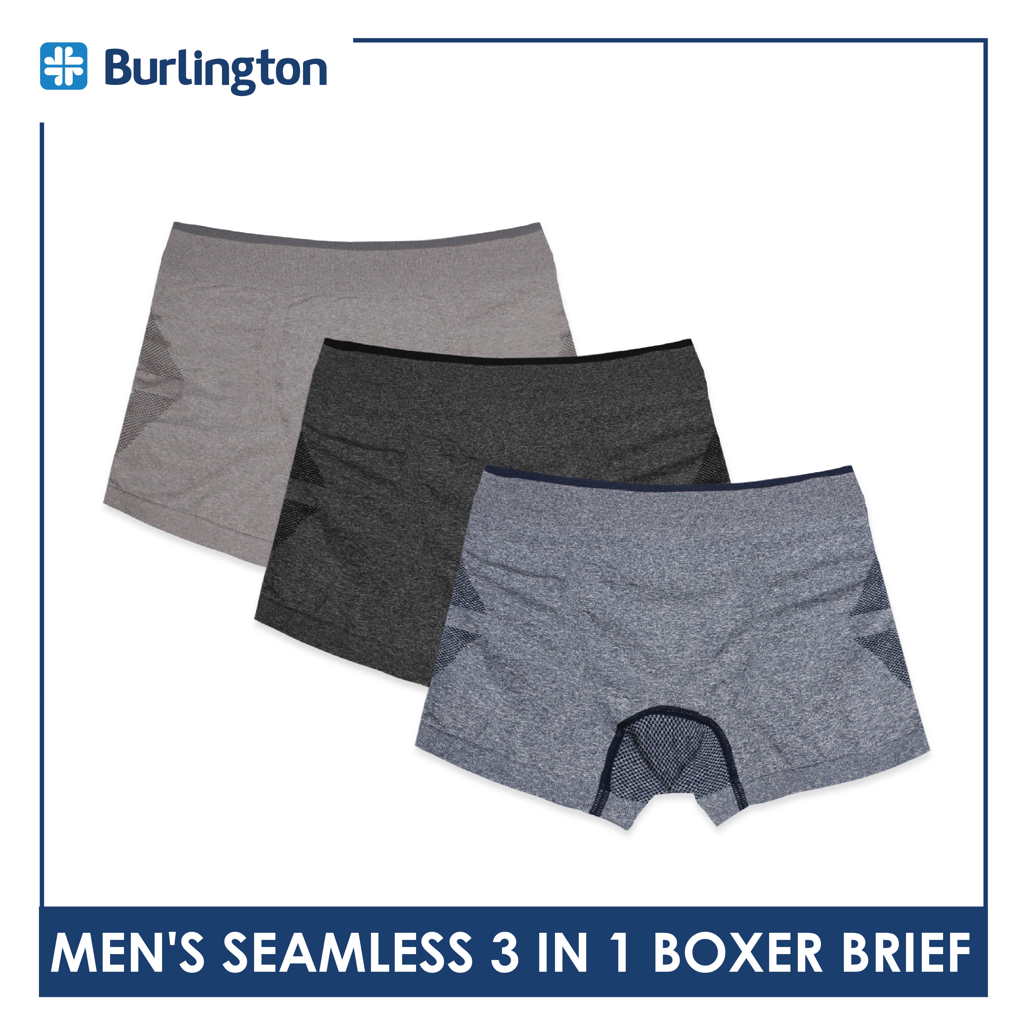 Burlington Men's Seamless Boxer Brief 3 pieces in a pack GTMBBG17