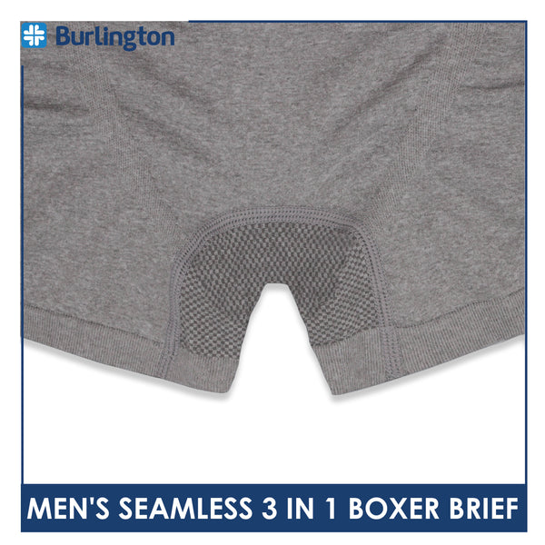Burlington Men's Seamless Boxer Brief 3 pieces in a pack GTMBBG17