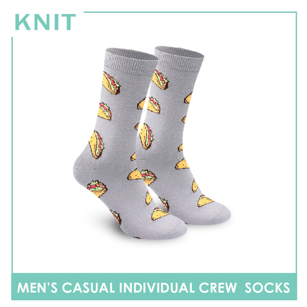 Knit Men's Taco Cotton Crew Lite Casual Socks 1 Pair KMC2301
