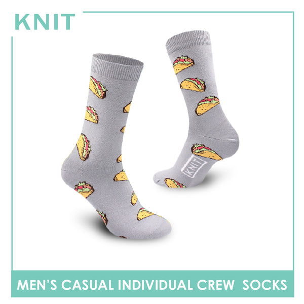 Knit Men's Taco Cotton Light Performance Crew Socks 1 Pair KMC2301