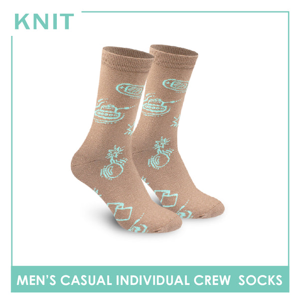 Knit Men's Retro Games Cotton Light Performance Crew Socks 1 Pair KMC2303