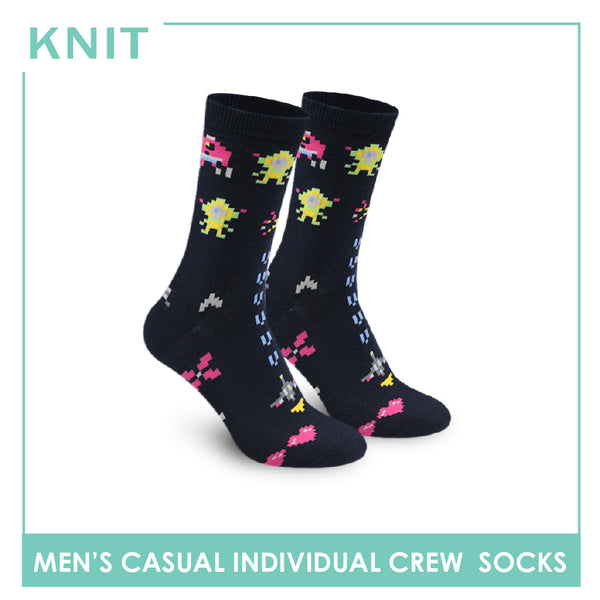 Knit Men's Pixels Cotton Crew Light Performance Socks 1 pair KMC2306