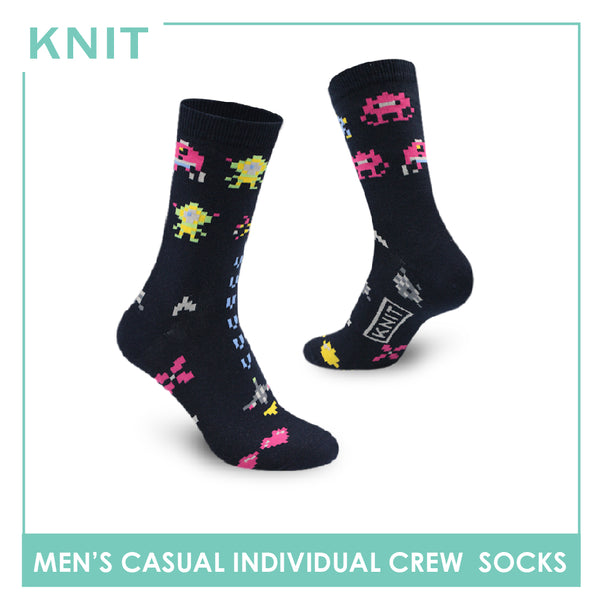 Knit Men's Pixels Cotton Crew Light Performance Socks 1 pair KMC2306