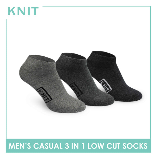 Knit Men’s Cotton Low Cut 3-in-1 Thin Casual Socks KMCKG1