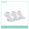 Knit Men’s Cotton Low Cut 3-in-1 Thin Casual Socks KMCKG1