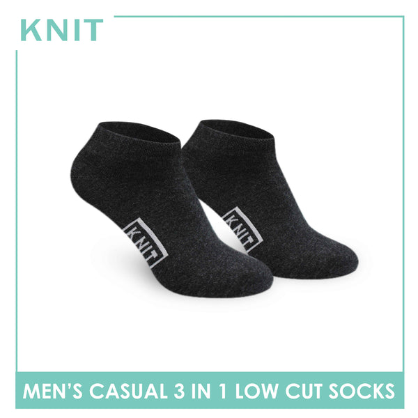 Knit Men’s Cotton Low Cut 3-in-1 Thin Casual Socks KMCKG1