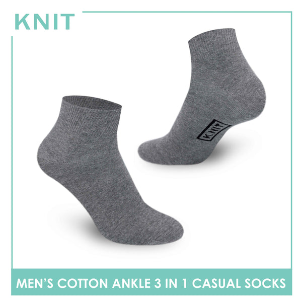 Knit Men’s Cotton Ankle 3-in-1 Lite Casual Socks KMCKG2 (6694446301289)