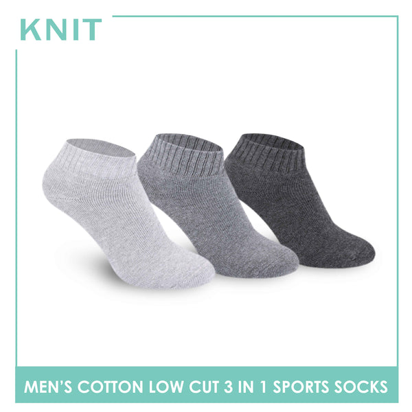 Knit Men’s Cotton Ankle 3-in-1 Thick Sports Socks KMSKG1 (6694447906921)
