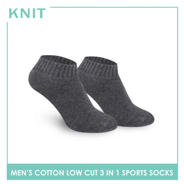 Knit Men’s Cotton Ankle 3-in-1 Thick Sports Socks KMSKG1 (6694447906921)