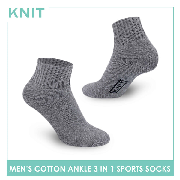 Knit Men’s Cotton Ankle 3-in-1 Thick Sports Socks KMSKG2 (6694448988265)