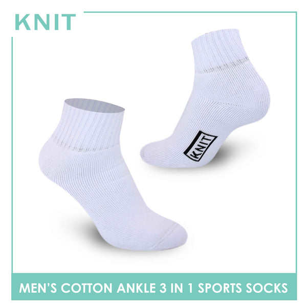 Knit Men’s Cotton Ankle 3-in-1 Thick Sports Socks KMSKG2 (6694448988265)