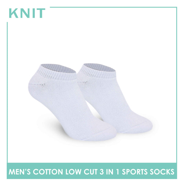 Knit Men’s Cotton Low Cut 3-in-1 Thick Sports Socks KMSKG6 (6694450069609)
