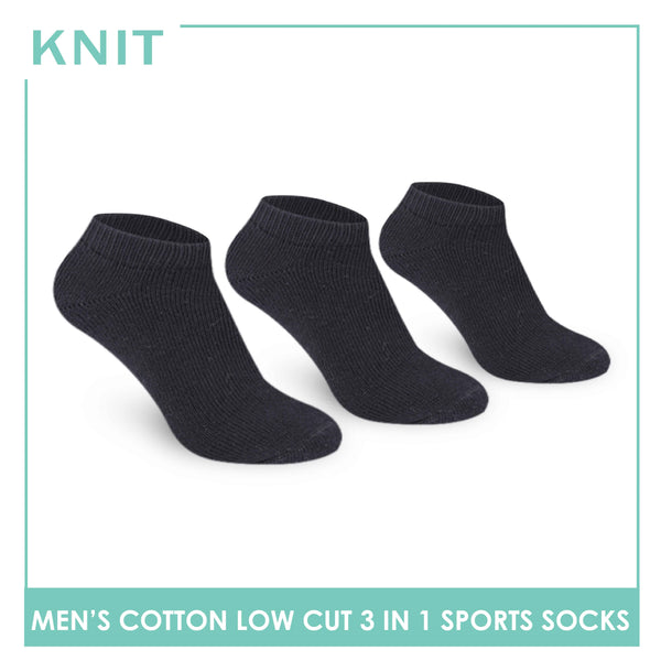 Knit Men’s Cotton Low Cut 3-in-1 Thick Sports Socks KMSKG6 (6694450069609)