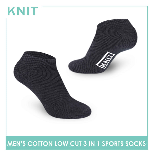 Knit Men’s Cotton Low Cut 3-in-1 Thick Sports Socks KMSKG6 (6694450069609)